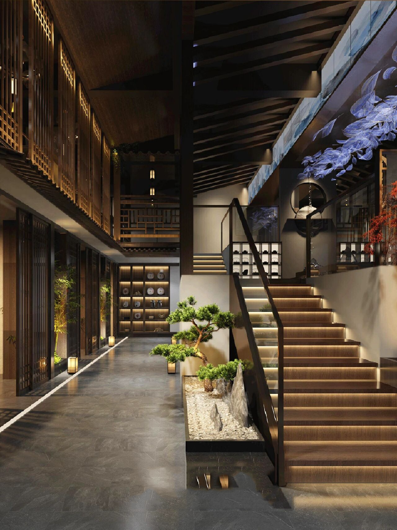 【餐饮设计】400平米新中式私房菜馆装修 92本案为私房菜馆中式餐饮