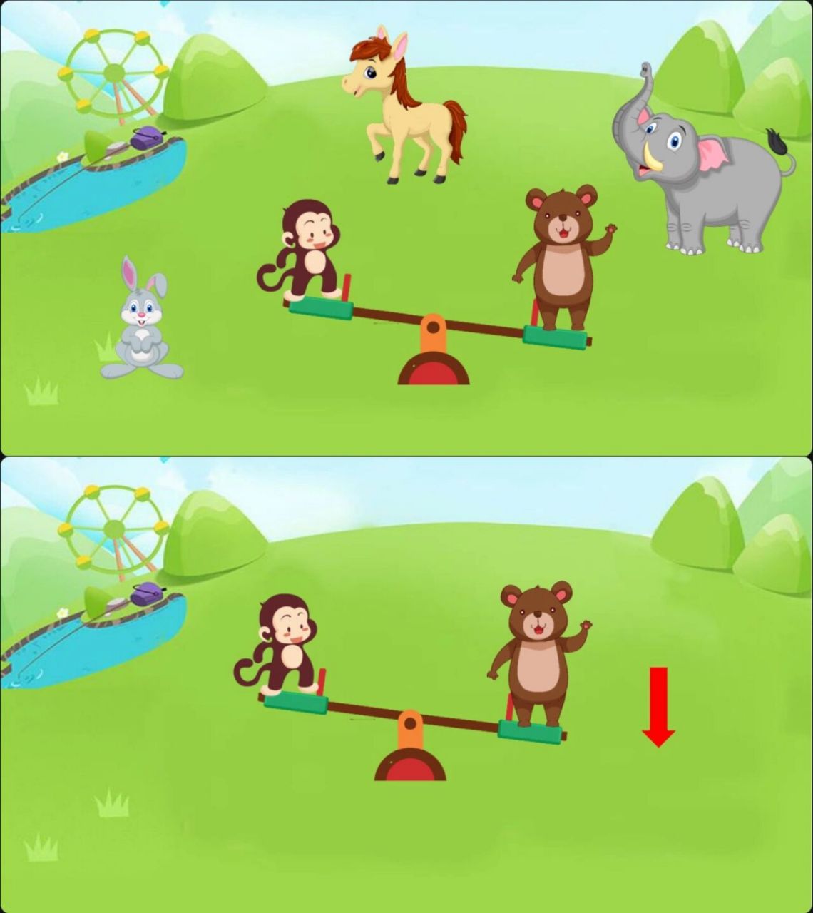 中班数学《比较轻重》 97活动目标: 1.