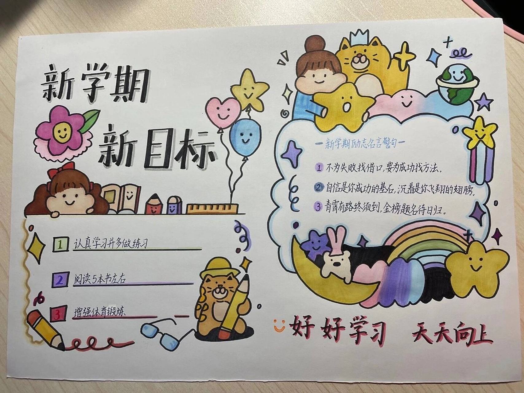 新学期新目标新启航手抄报