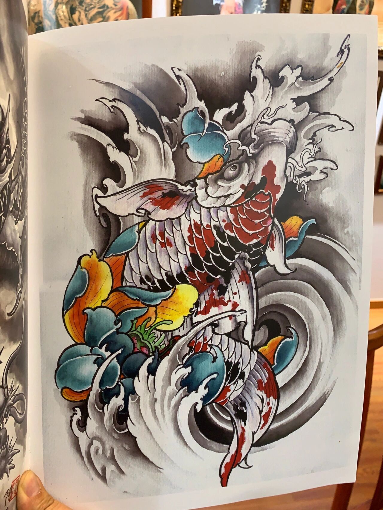 鲤鱼纹身手稿手臂鲤鱼纹身