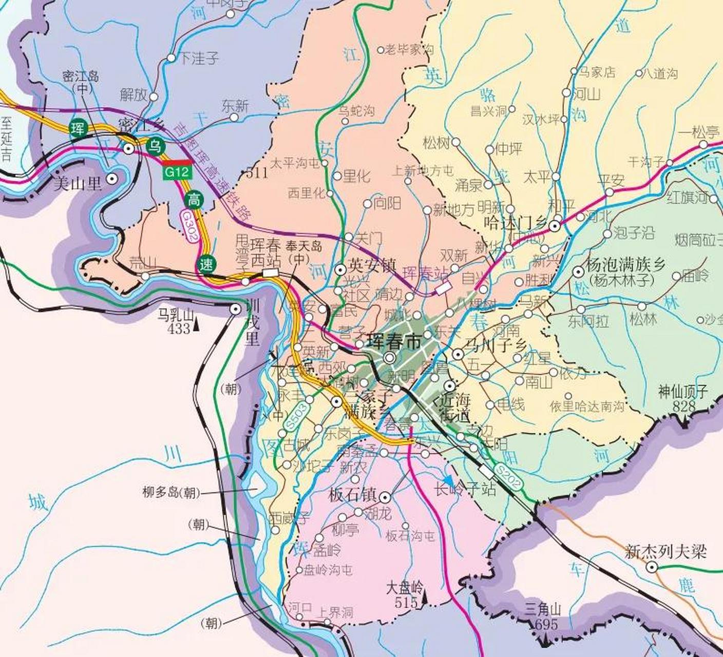 珲春地图大地图图片