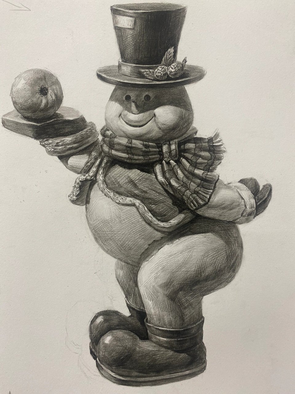 素描单体雪人雕像娃娃, 觉得还不错就点赞加关注一下,评论必回!