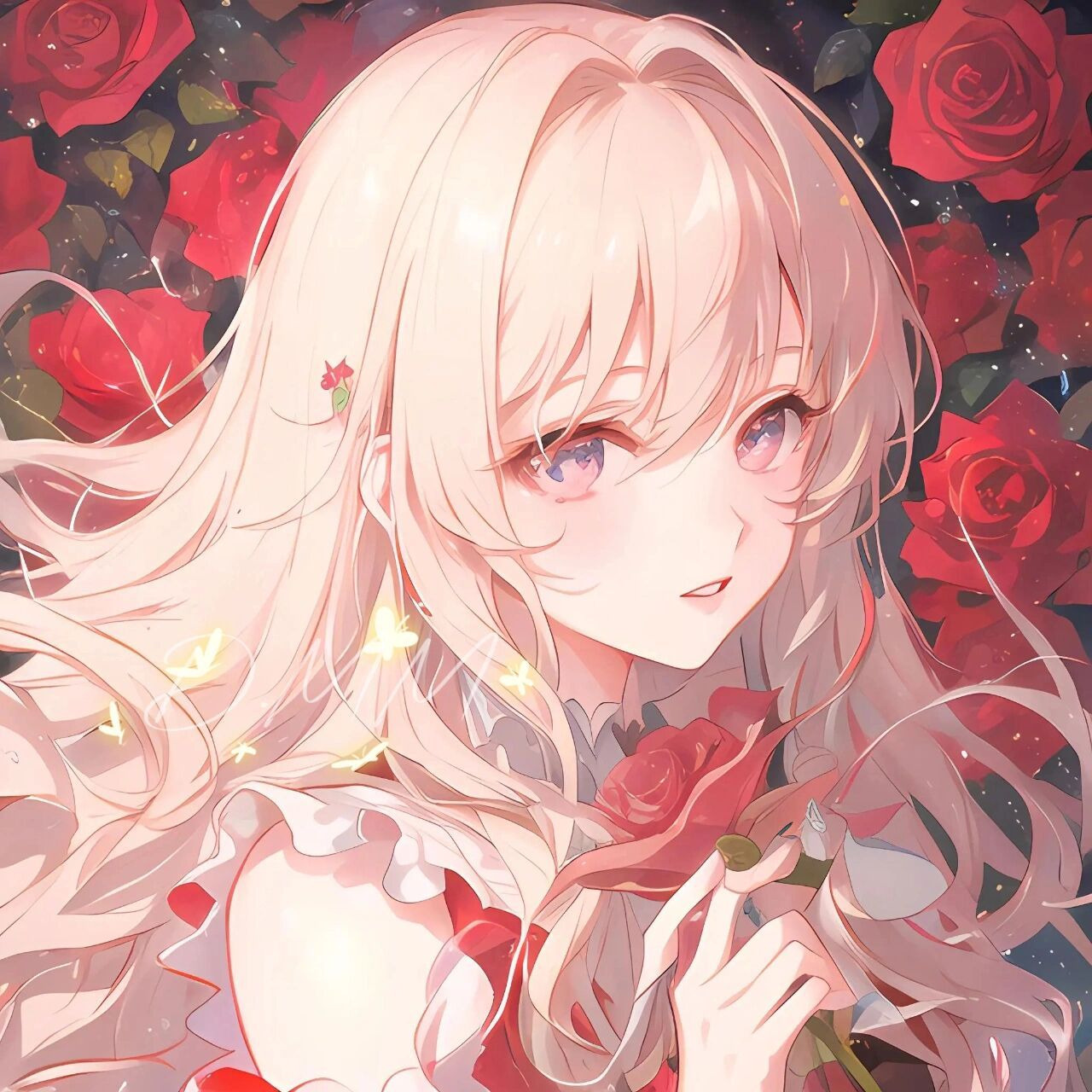 动漫女头|一看就很温柔的女生动漫头像        由无界ai生成