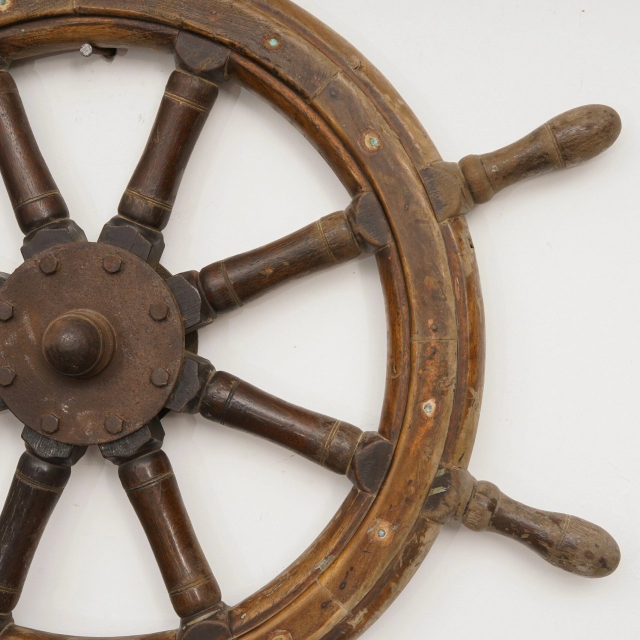 民国时期船木老船舵中古老家具古典装饰摆件 以前古代老船上面的船舵