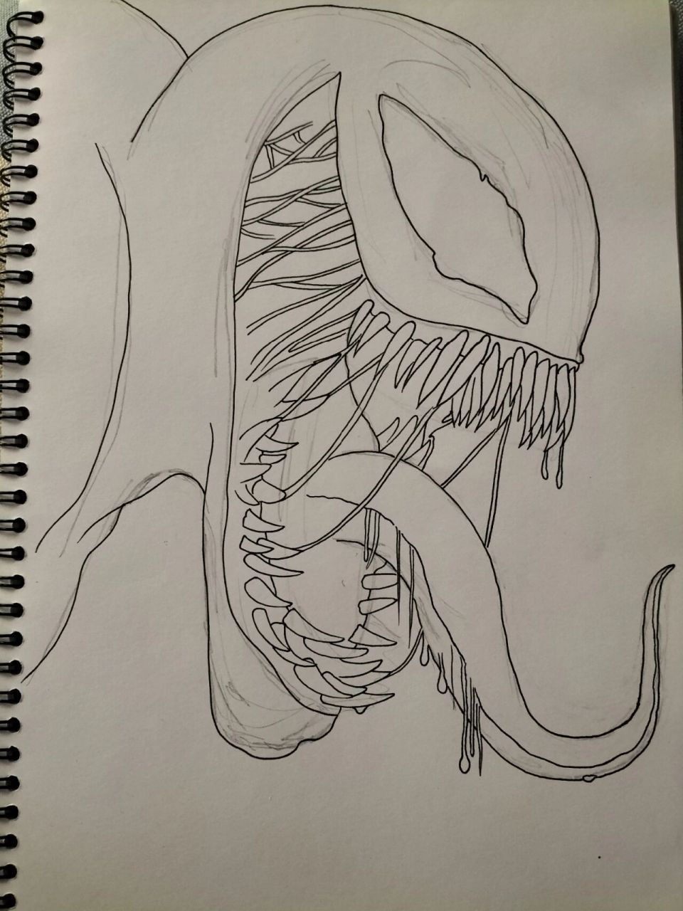 毒液绘画速写素描钢笔画线描