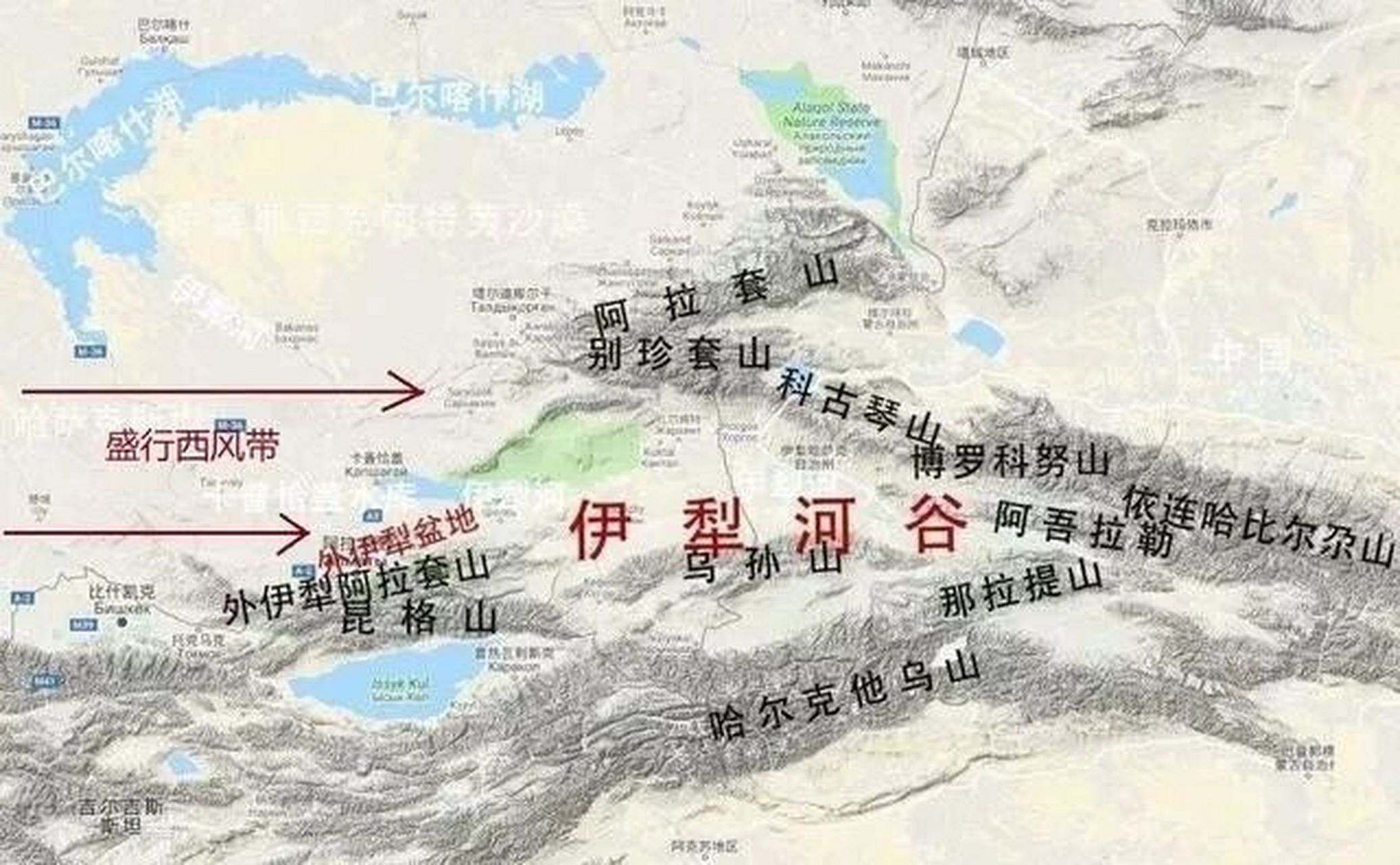 中亚伊犁河地图图片