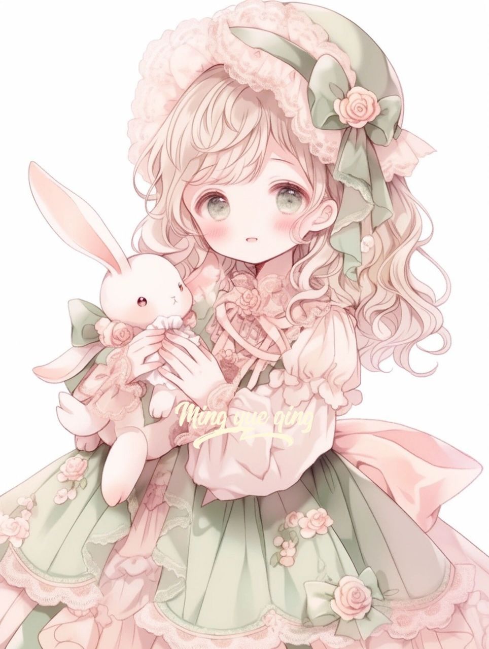 抱兔子的小萝莉丨超级可爱的女生头像