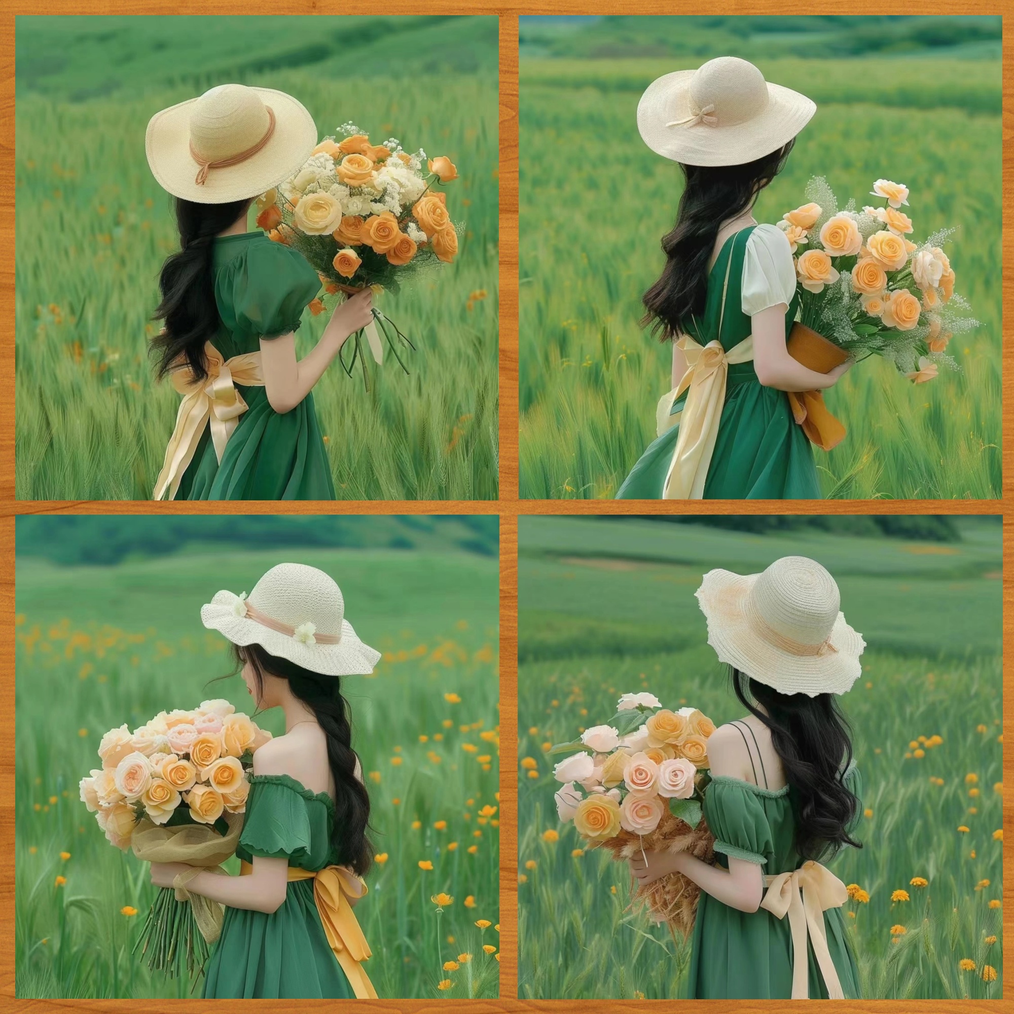 快来get这份超级cute的捧花女生头像吧