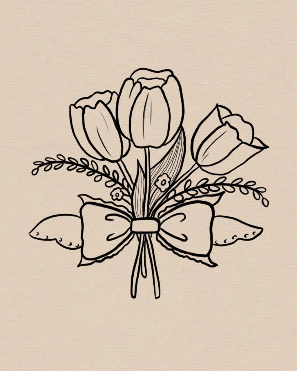 93郁金香花束简笔画|附过程 新手小白一看就会,快@好朋友给你画!