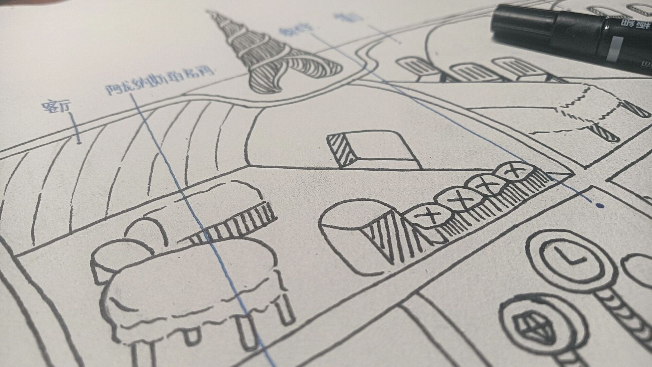 《海底两万里》"鹦鹉螺号"简易结构图 这是临摹的,如果不允许,我会