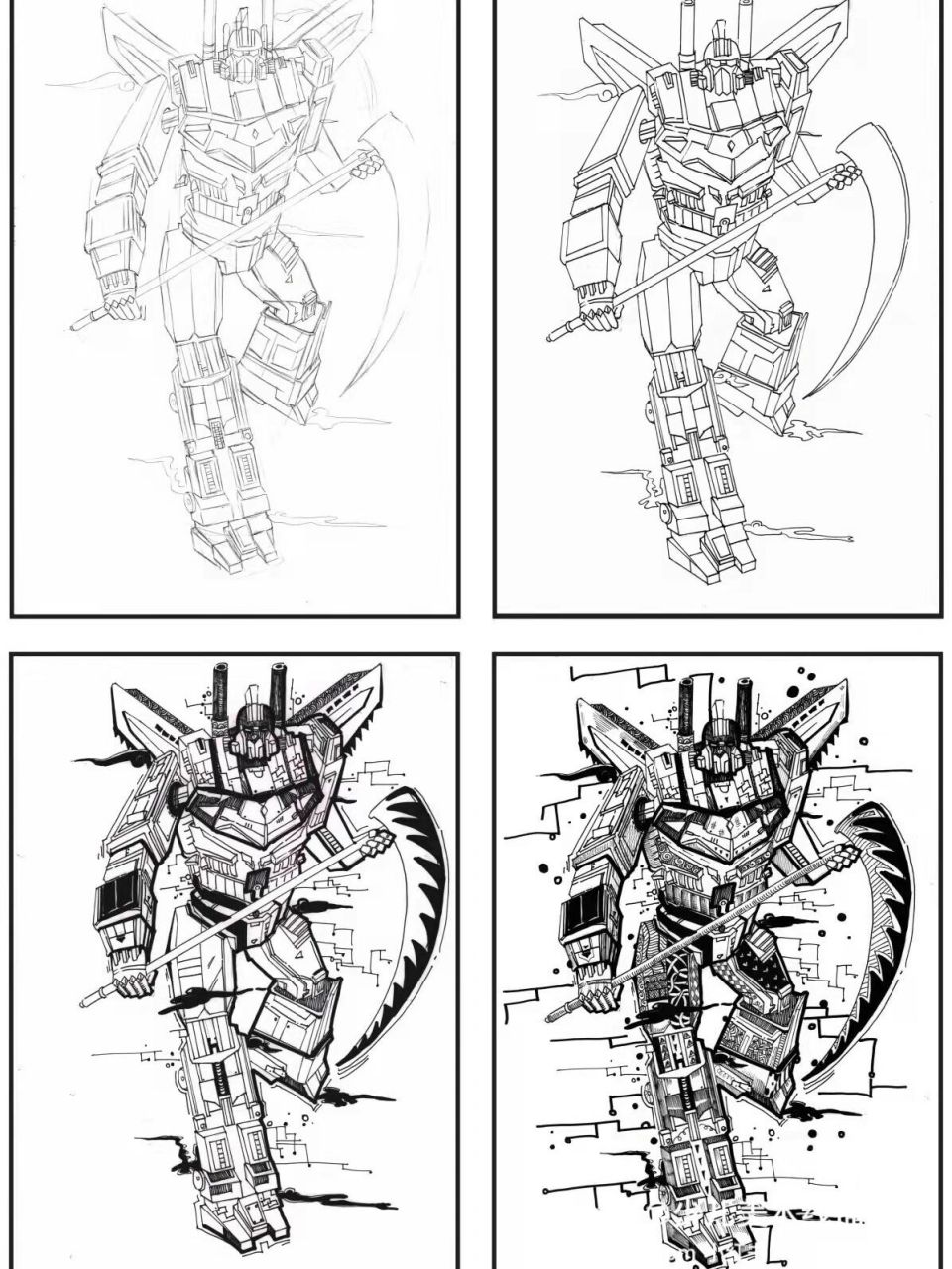 少儿创意美术【线描-机器人篇】 机器人造型,线条练习