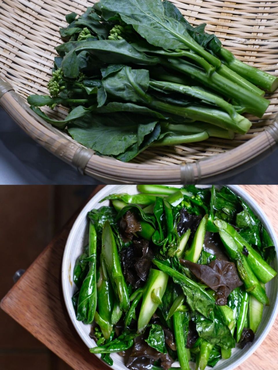 家常菜素菜100道47|蚝油芥兰木耳 92 食材:芥兰 泡发木耳 蒜头