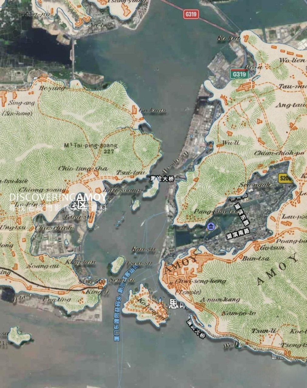 看完百年前的厦门地图,才发现厦门岛上的填海扩地的面积还真不小,城在