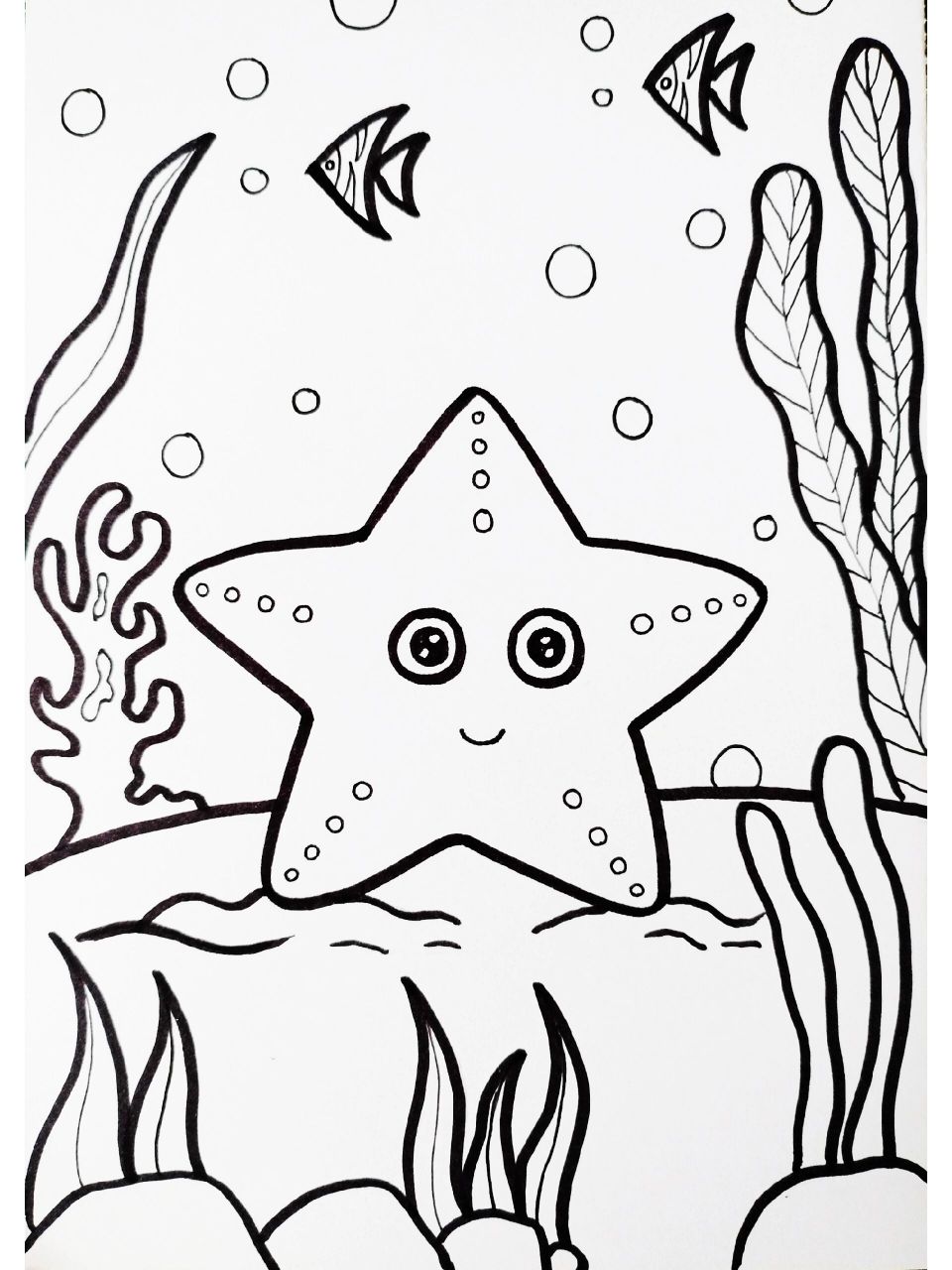 《海星》简笔画 奇妙的海洋世界,可爱的小海星