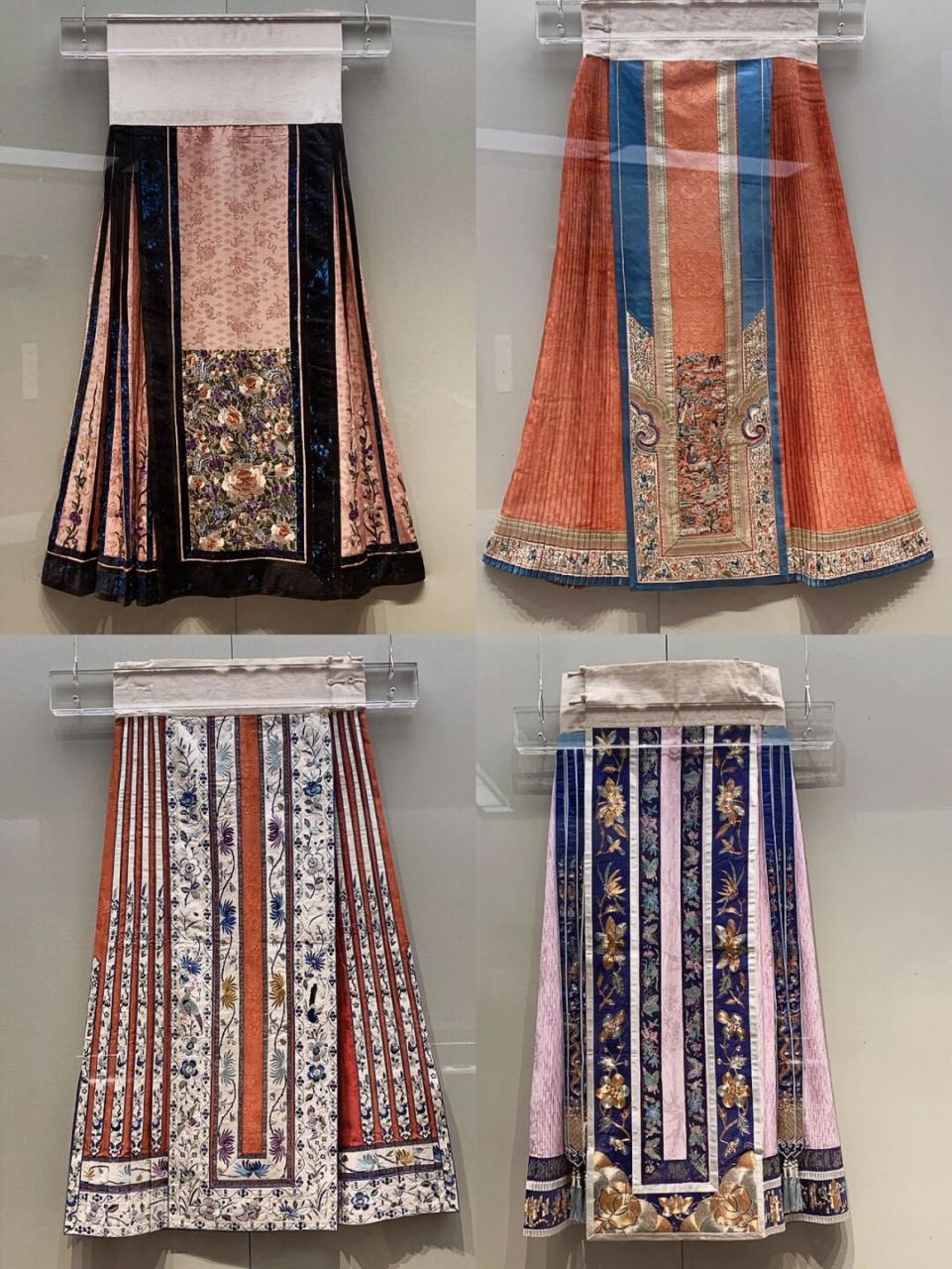 馆藏艺术品级别马面裙 图片全部来自清华大学艺术博物馆,均为清代马面