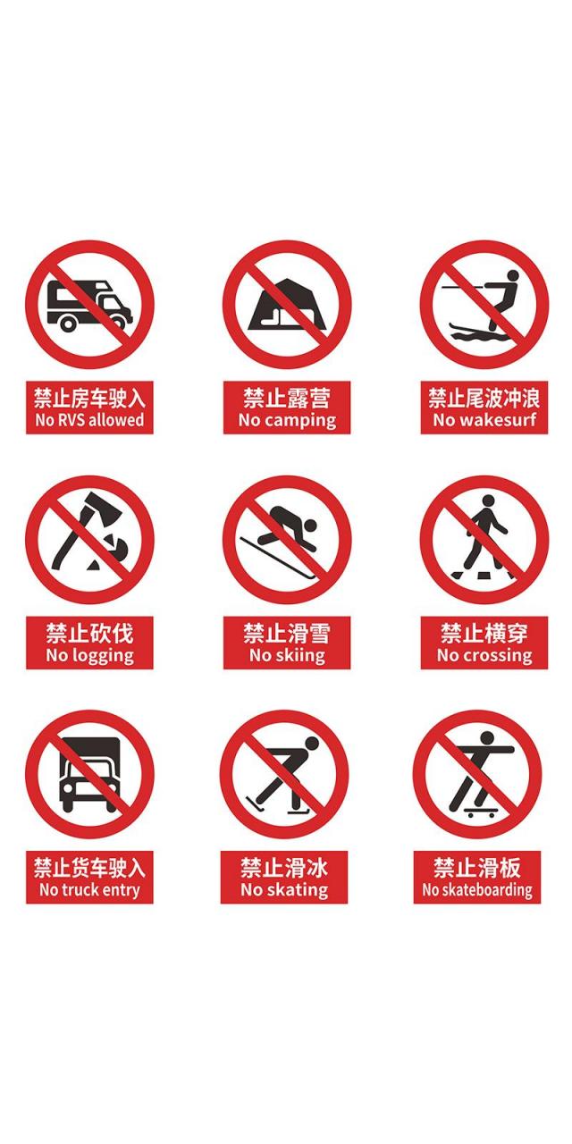 禁止标识大全.认识并注意标识,防止出现危险