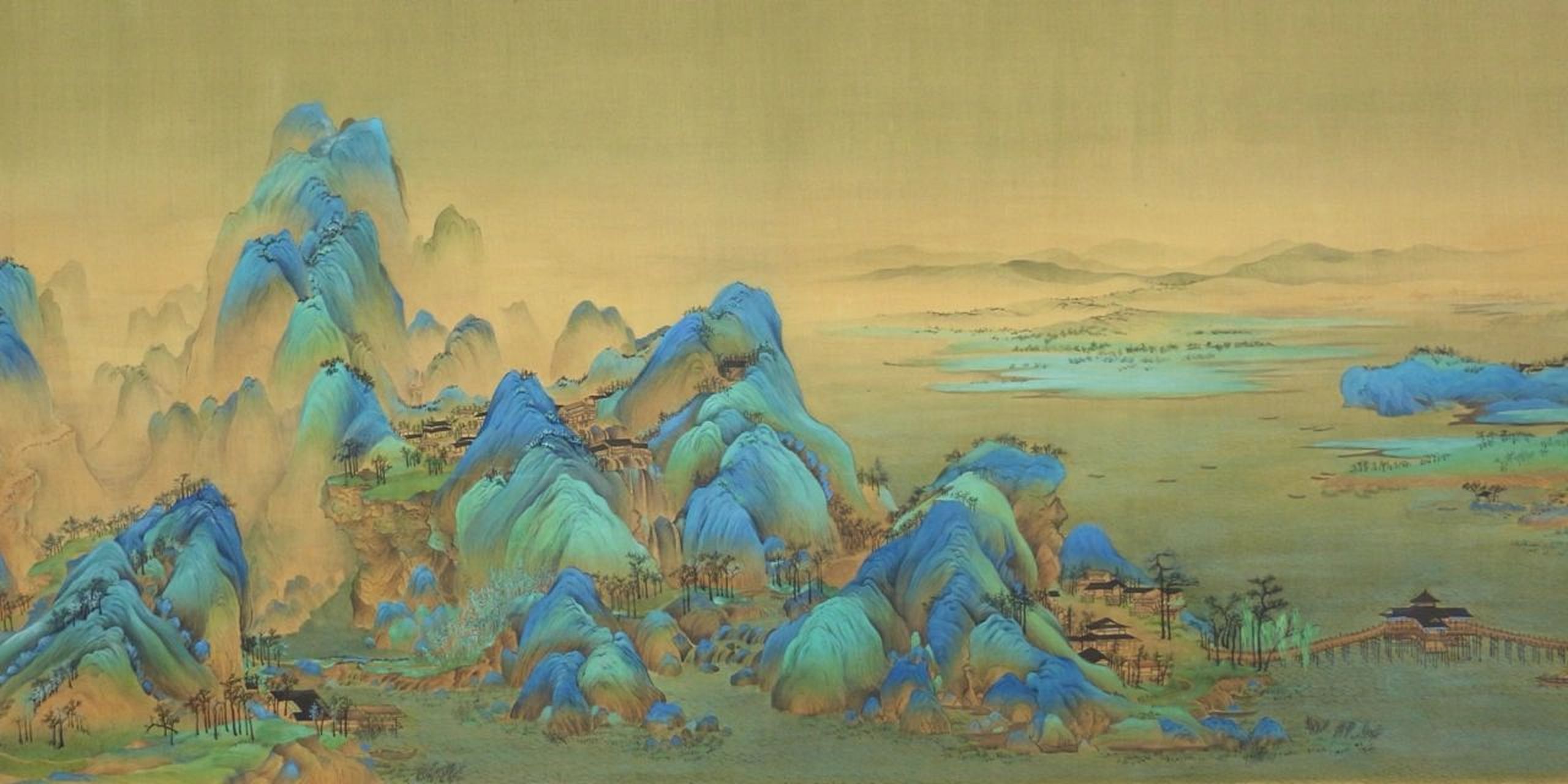 大家期待的《千里江山图》局部作画步骤来啦 浅浅介绍一下我的绘制