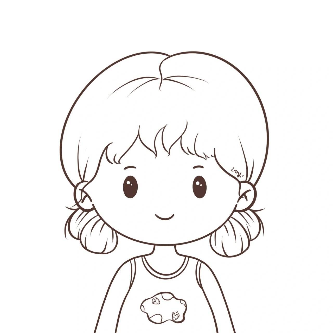 可爱小女生简笔画,卡通手绘头像