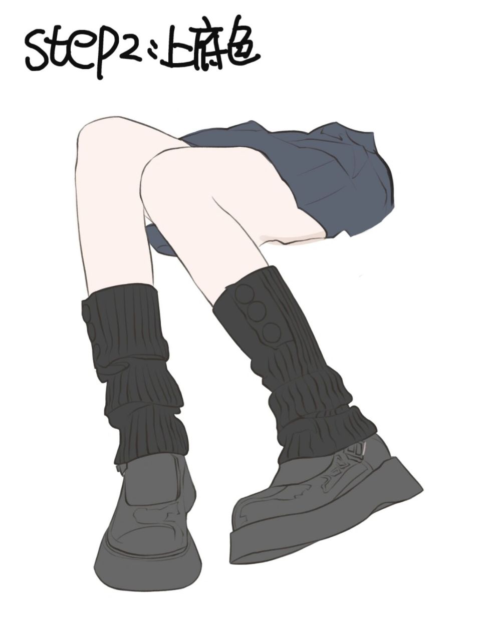 procreate绘画|少女腿部膝盖的画法 今天画青春活力的少女腿!