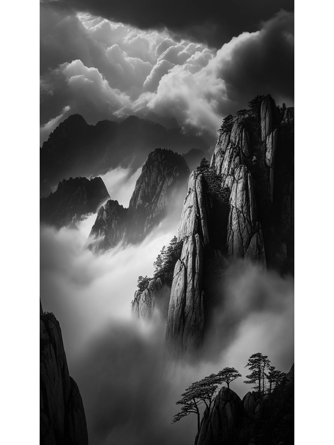 水墨丹青,黑白图片