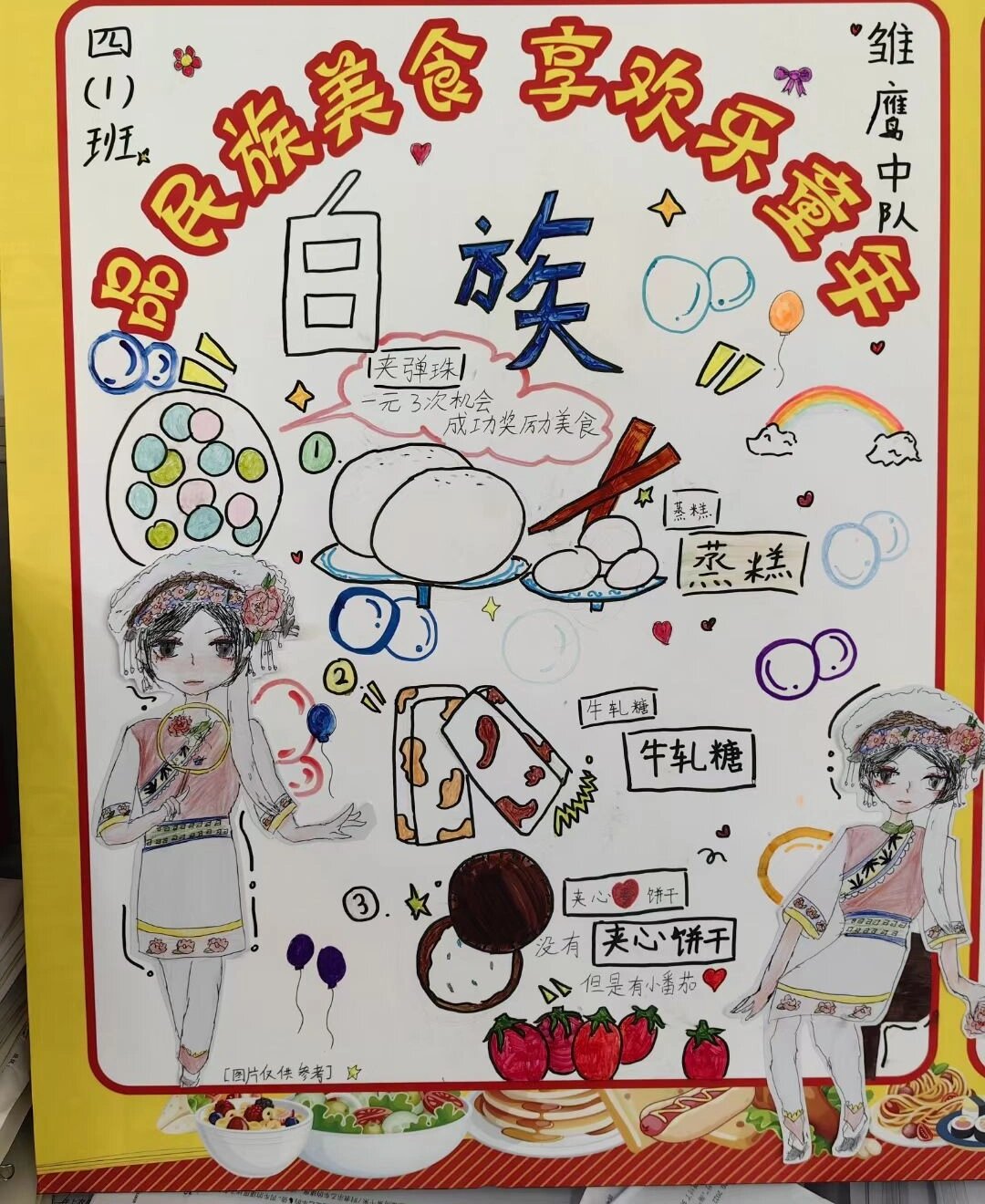 学生手绘美食节海报
