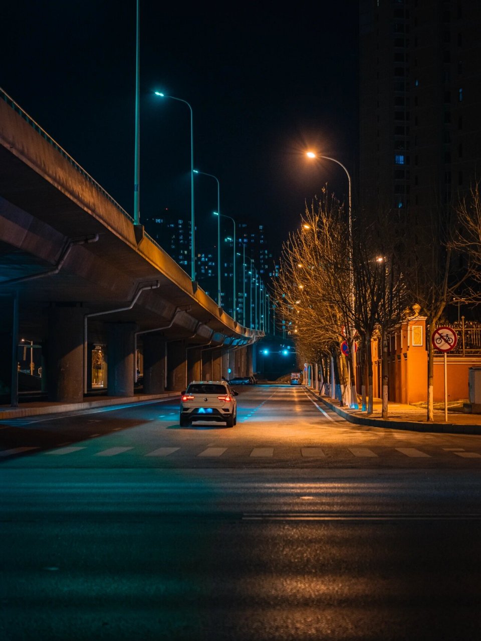 路灯夜景朋友圈图片