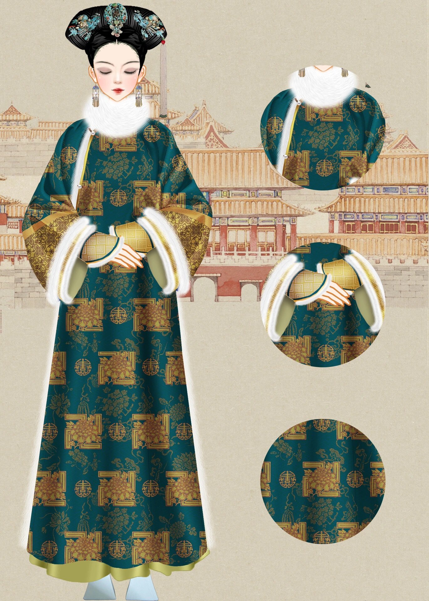 彩虹堂原创清宫换装服饰 嫔位算什么,妃,贵妃,皇贵妃,我要一步一步往
