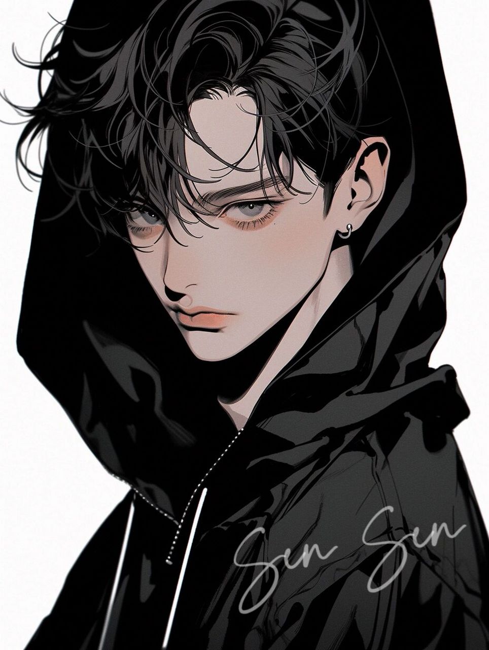 高冷男生头像|黑色卫衣冷酷男生极限二选一 极限二选一