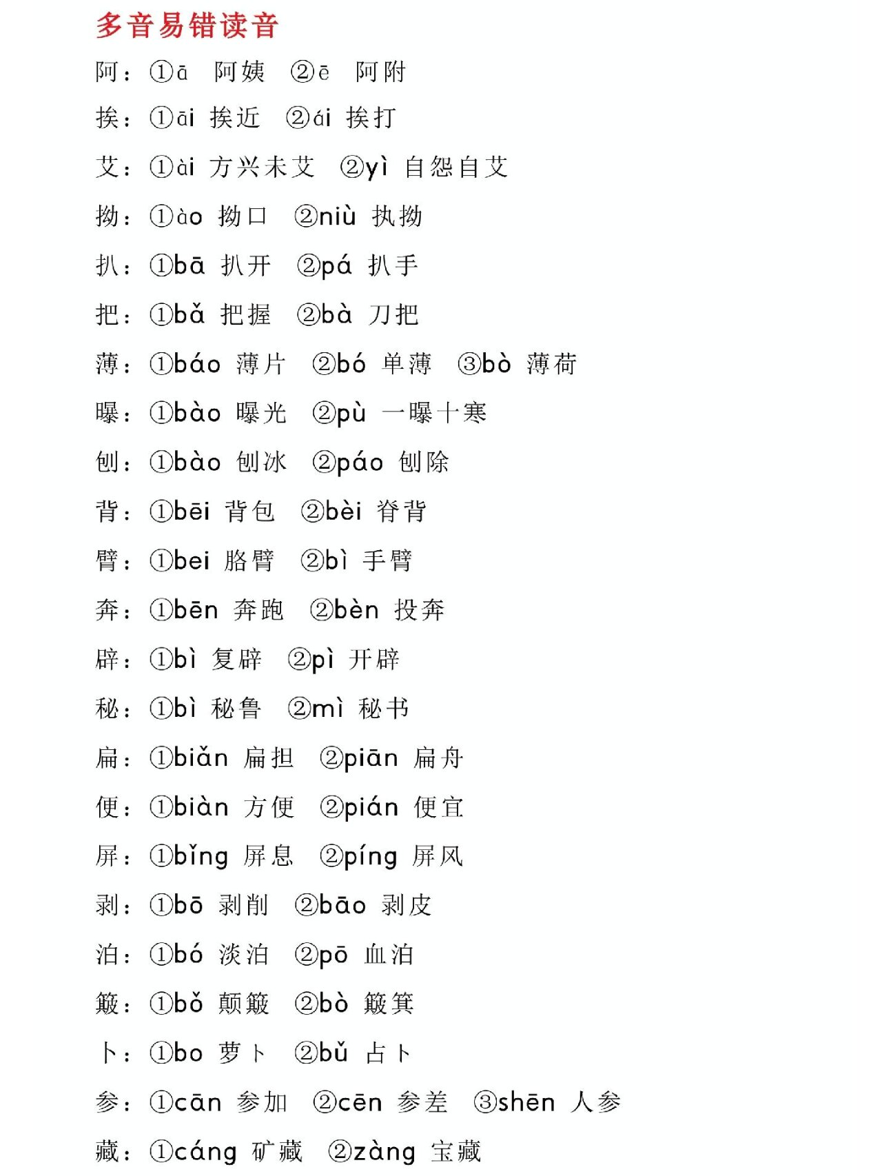 语文容易读错的字有哪些?易错读音大全来了
