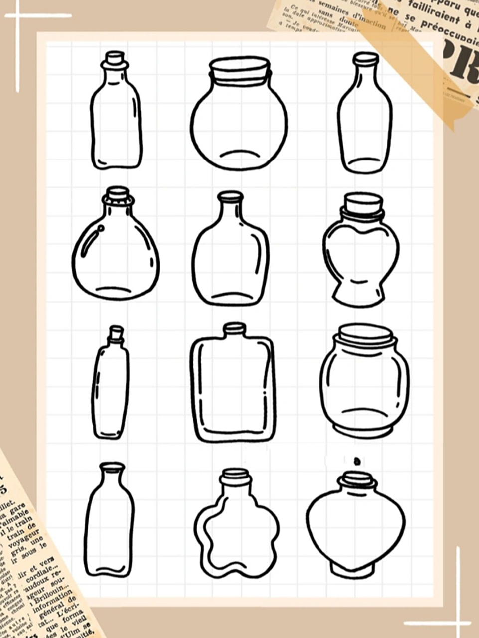 简笔插画|各种各样的瓶子画法简单小瓶罐     你的现状就是付出太少