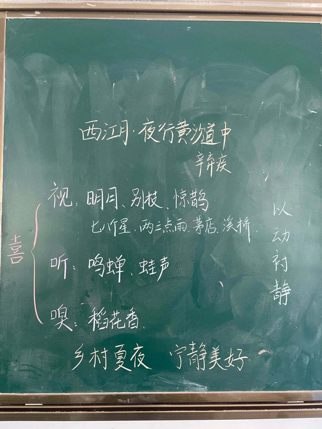 六上语文《西江月》板书