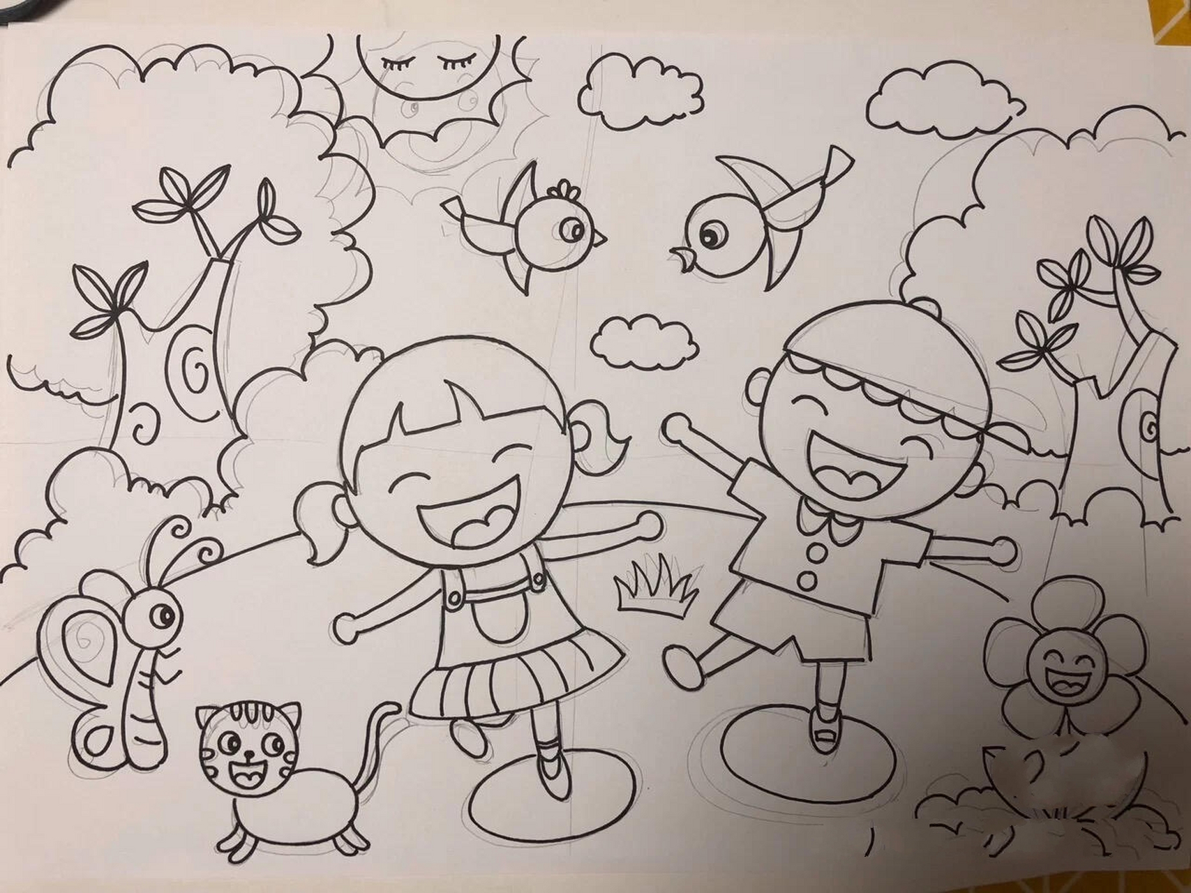 简笔画《快乐的一天》幼儿园教师面试必备 7215重点:衣服色彩搭配