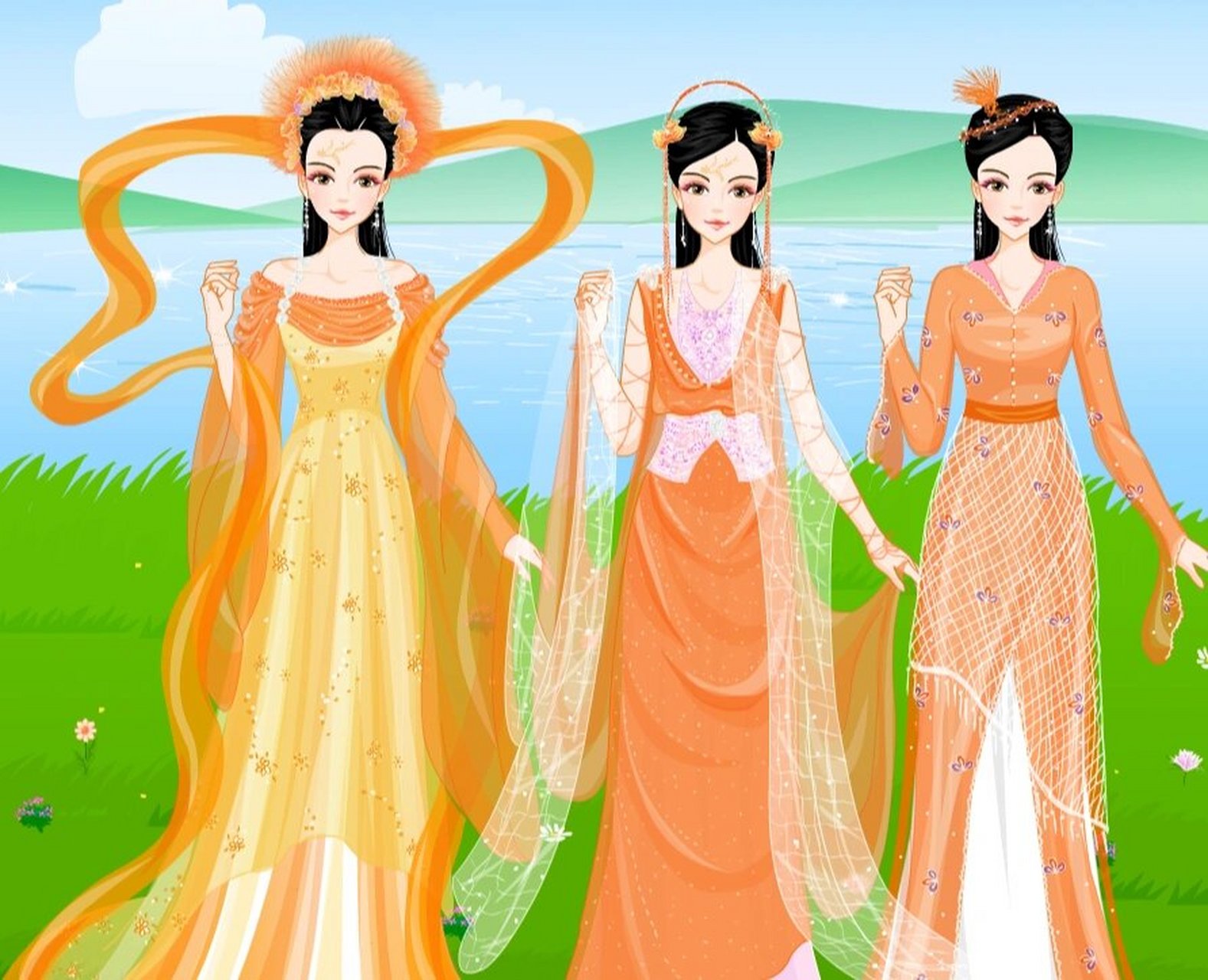 彩虹堂 欢天喜地七仙女系列 跳舞服装,天庭服装,人间服装