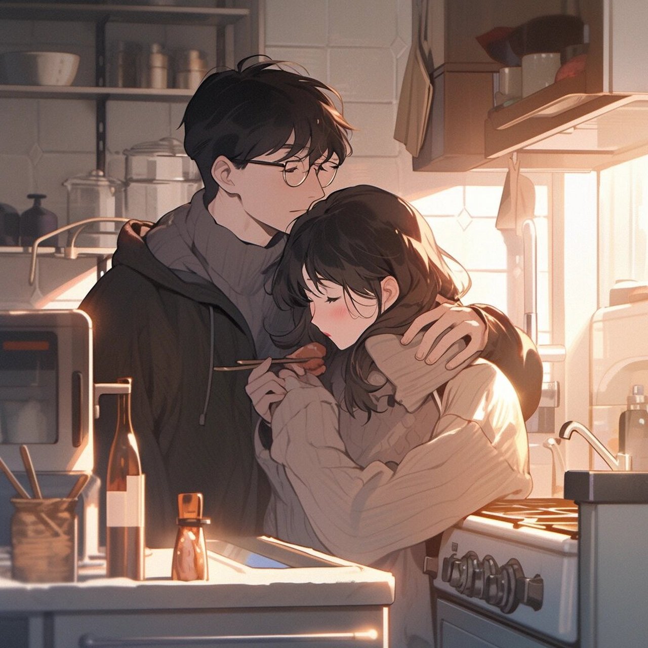 拥抱图片 💕亲们,我来分享一组超暖心的拥抱图片啦!