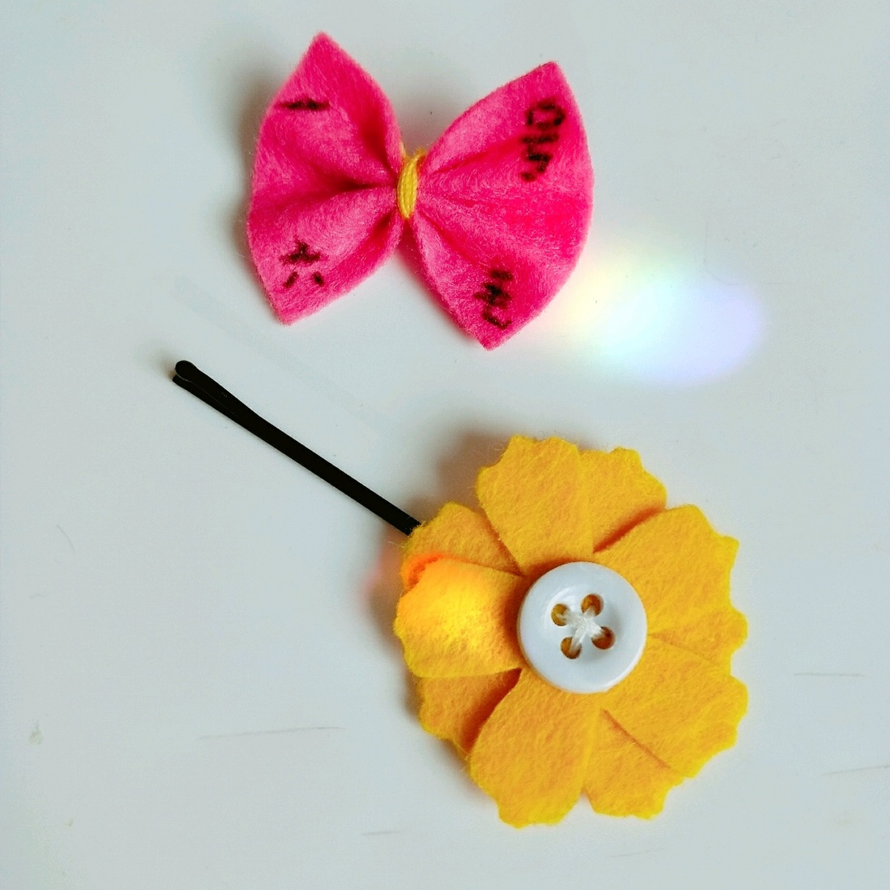 手工diy  不织布发夹  不织布花朵发夹 这次手工还是不织布,双十一别