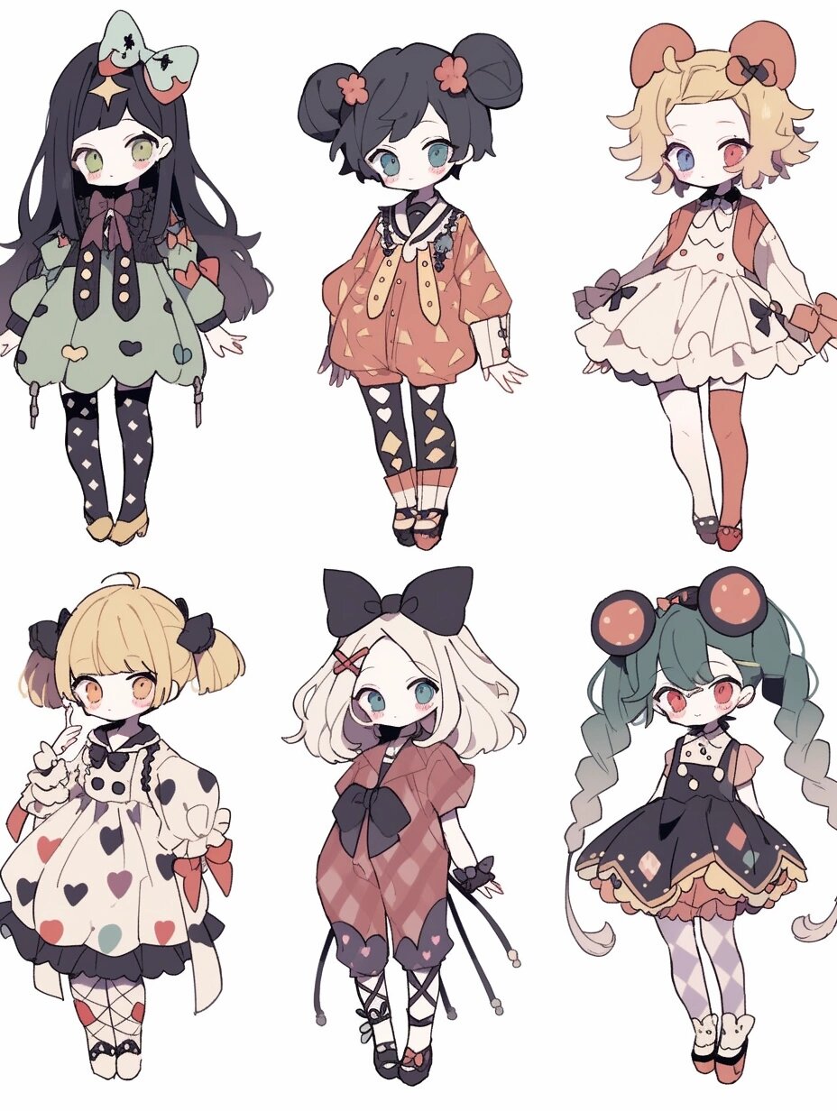 ai人设素材|可可爱爱的马戏团女孩|送设