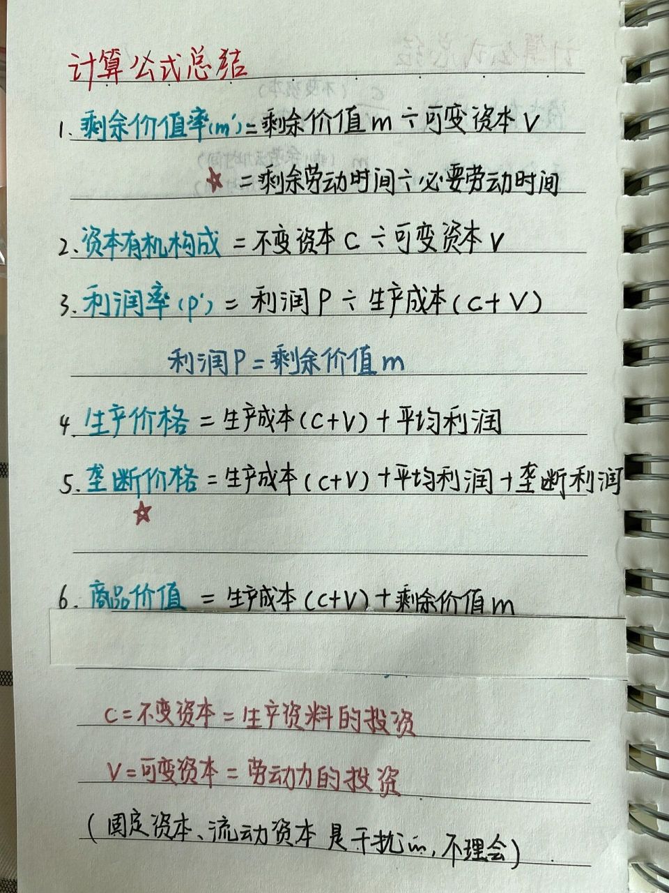 考研政治计算公式总结 政治经济学的计算公式来啦 基本上都包括了打