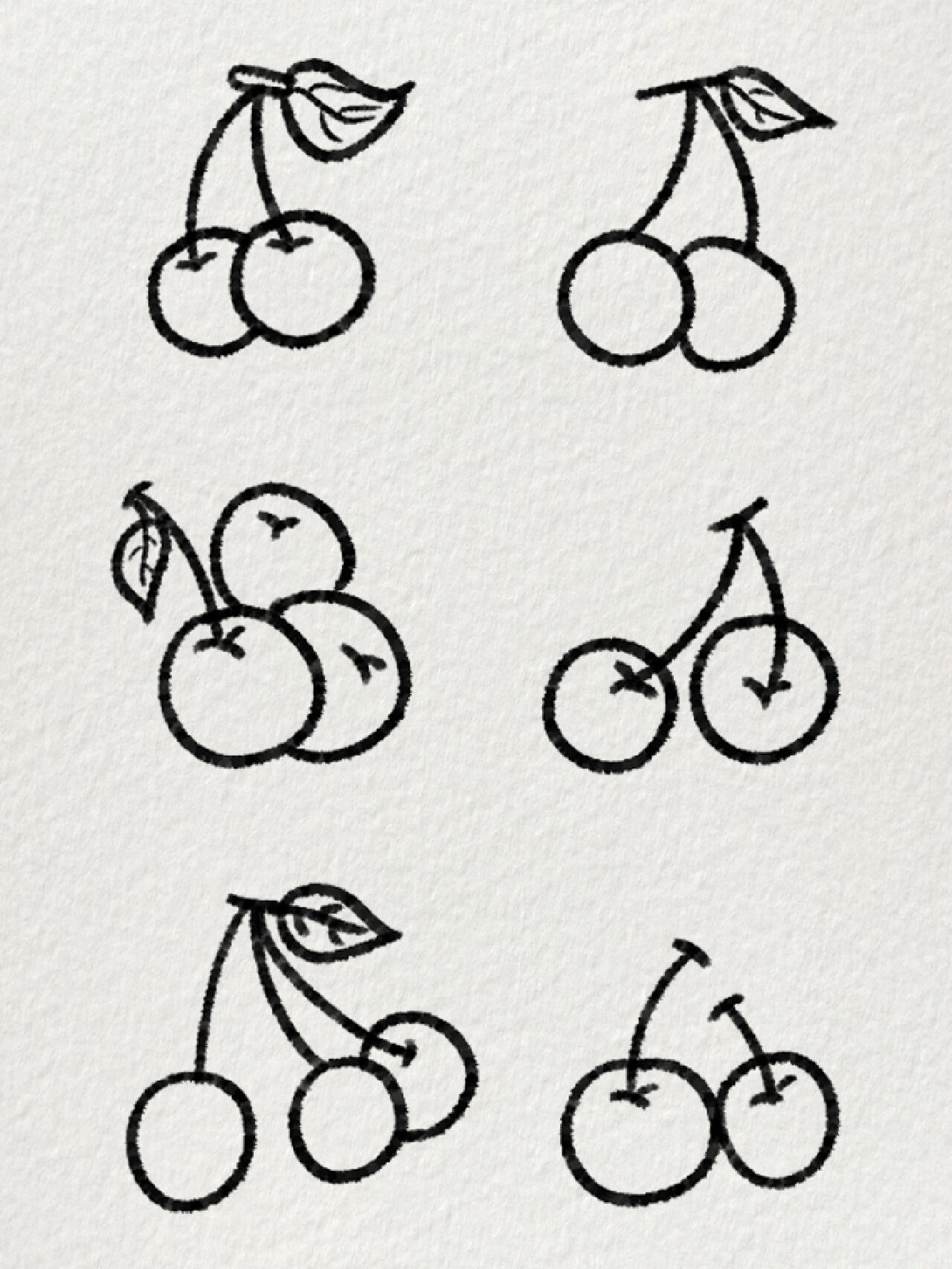 超简单的樱桃简笔画|90偏爱娇红