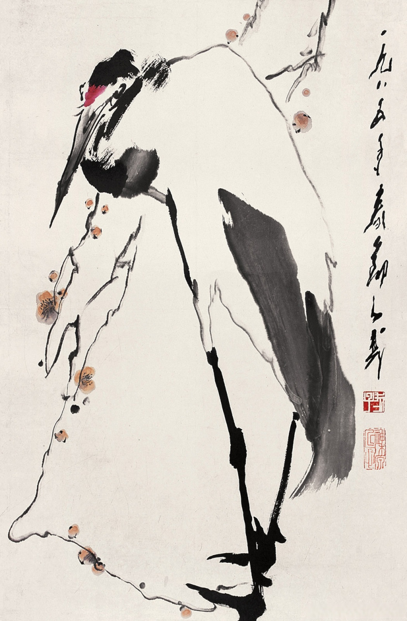 画家王子武笔下的仙鹤