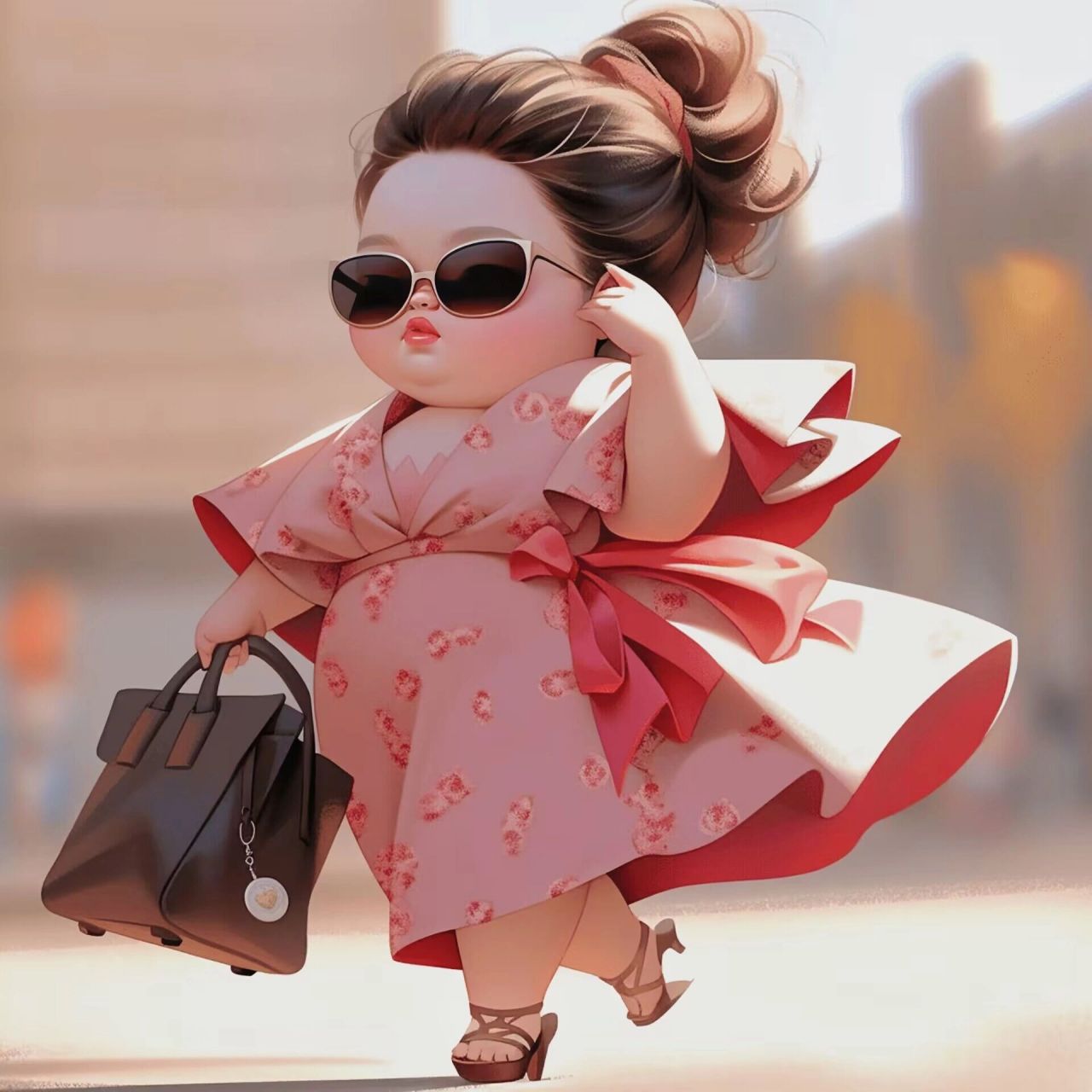 胖妞时装头像」 碎花系列一 不怕你胖,就怕你不时尚.