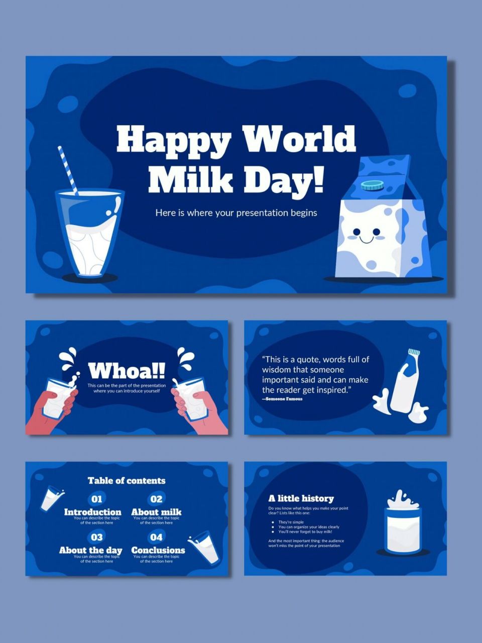 高品质ppt模板|牛奶主题