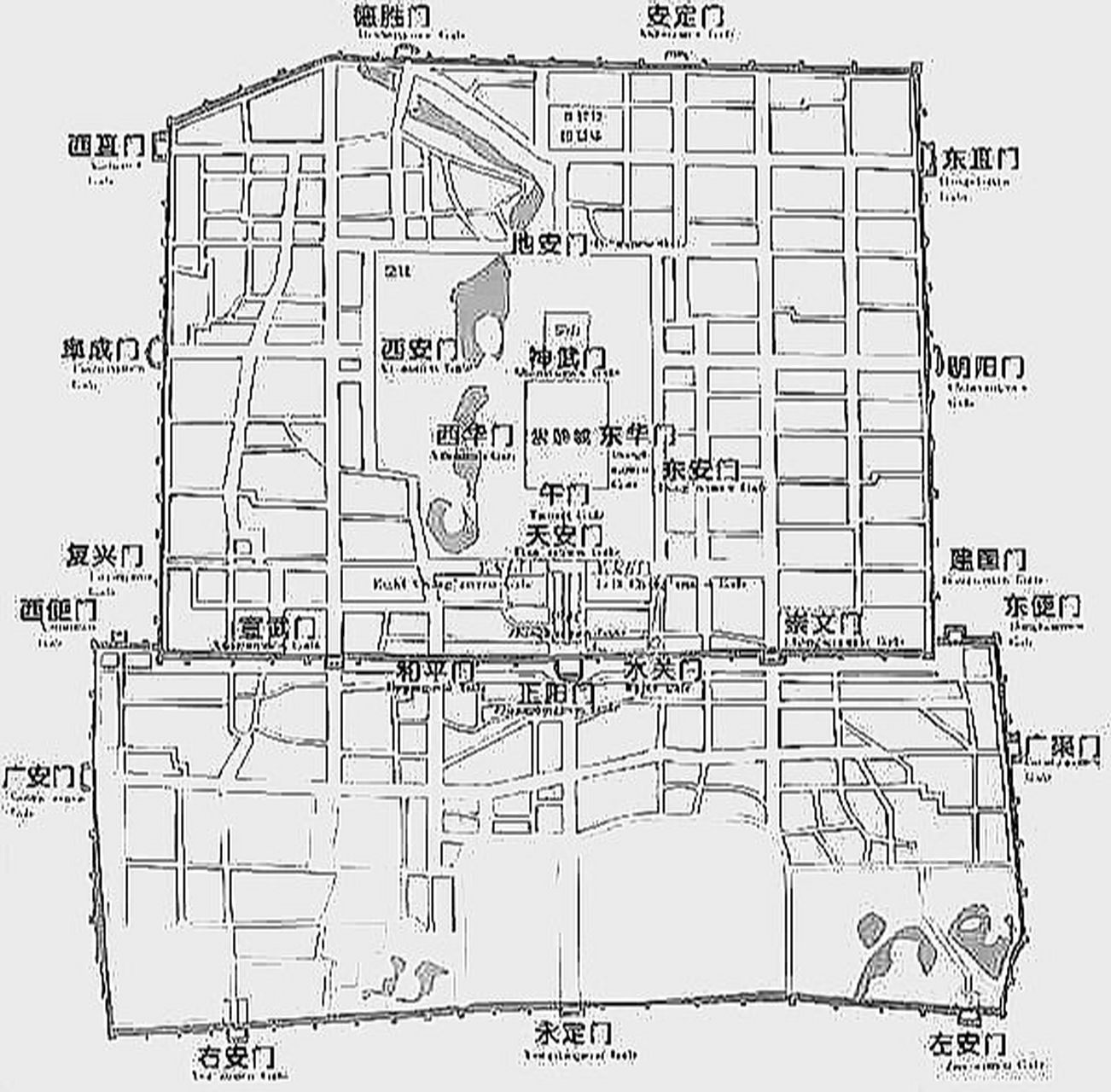 北京皇城平面图高清图片