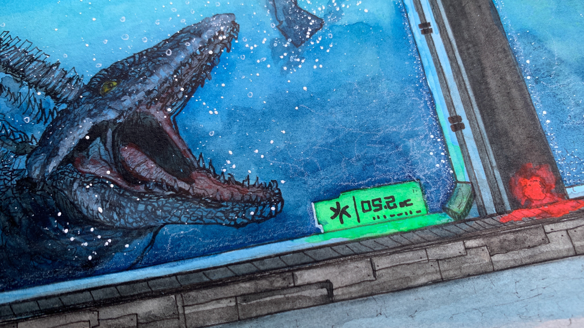 沧龙 🐟画得太简单了…细节太少了 	 参考的原摄影作品来源👉🏻