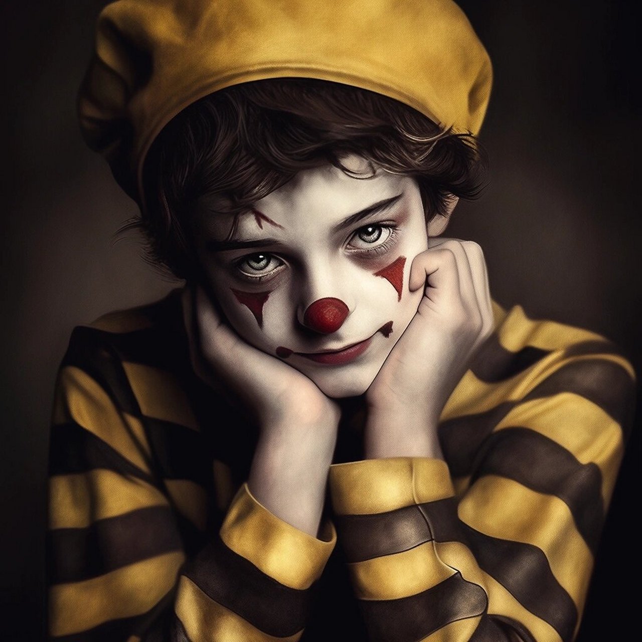 头像|忧郁和微笑的小丑男孩,谁能不爱呢?