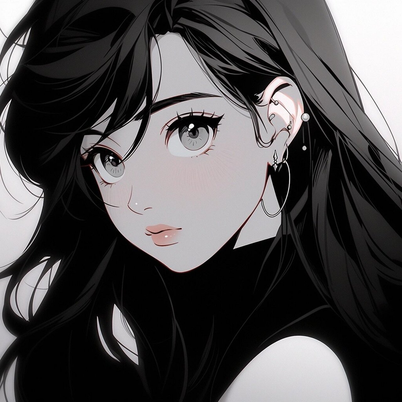 黑白旧漫女生头像|漂亮姐姐的头像 #一张照片高级感# #漫画头像