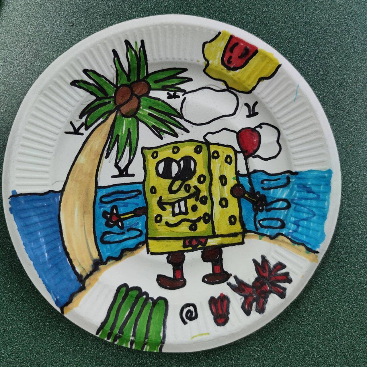 一年级学生作品～纸盘画 一年级的乖乖些太棒啦919191