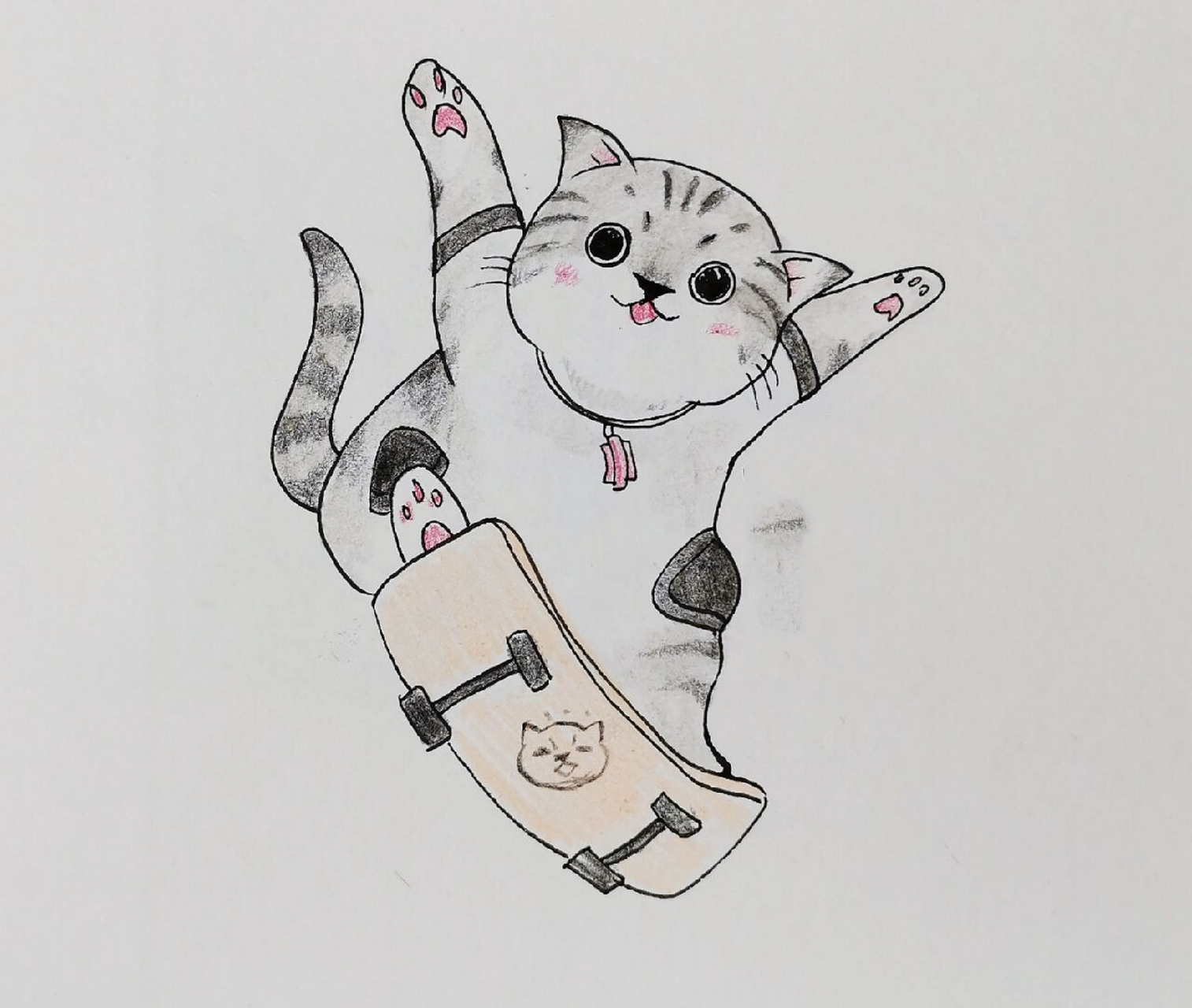 可爱的猫咪简笔画教程(62/100)