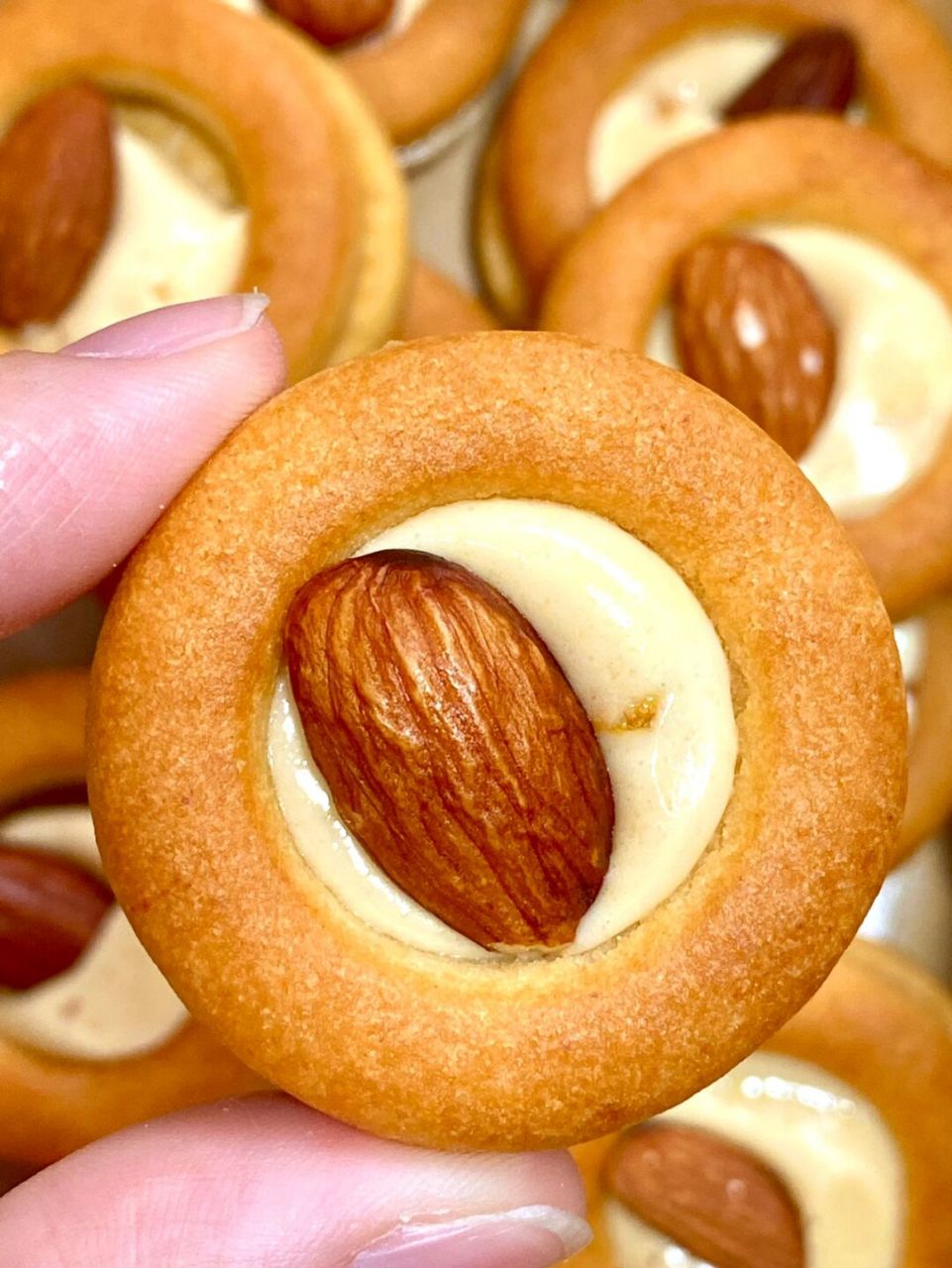 最近被这个坚果小饼迷住了…00 这个小饼干叫巴旦木牛扎塔 饼干部分