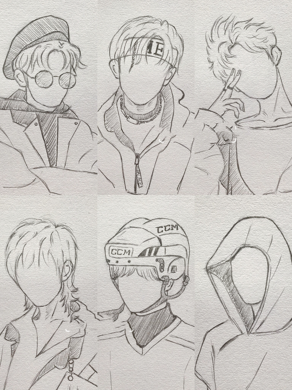 宝贝们要的四字弟弟头发线稿合集,千纸鹤在哪里咧 男头好难呀画了好几