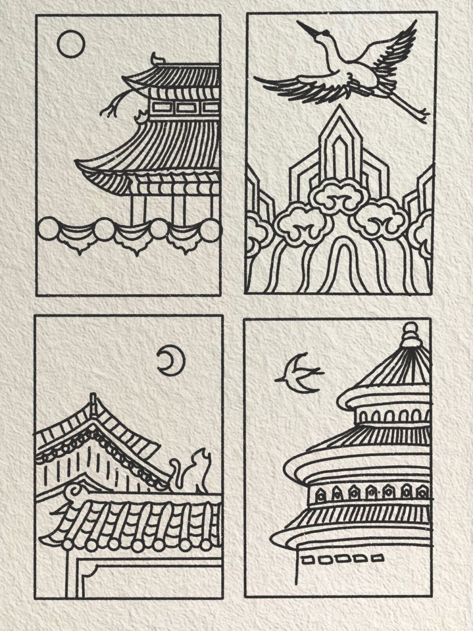 故宫简笔画 临摹 #可爱简笔画# #画画的日常# #简笔画教程# #自学画画